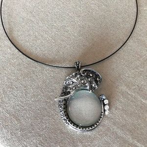 Silver Elephant Spy Glass Pendant